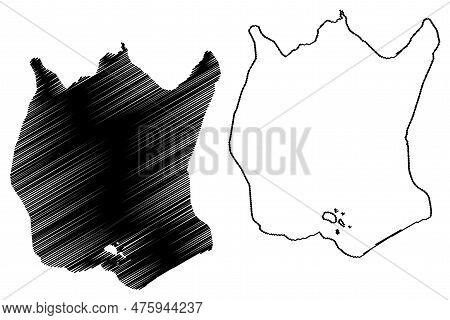 Lake Embalse De Navacerrada Reservoir (kingdom Of Spain) Map Vector Illustration, Scribble Sketch Na