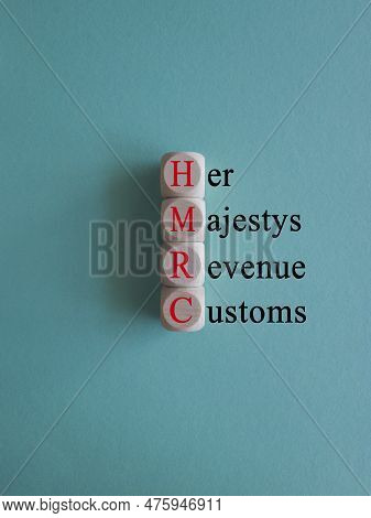 Hmrc Her Majesty Revenue And Customs Symbol. Concept Red Words Hmrc Her Majesty Revenue And Customs 
