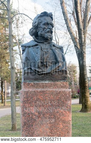 Chisinau, Moldova - March 8, 2023: Bust Of Nicolae Milescu Spataru In The Alley Of Classics Of Chisi