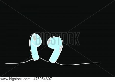 Vector Tws, Wireless Earphone, Single One Or Continuous Line.