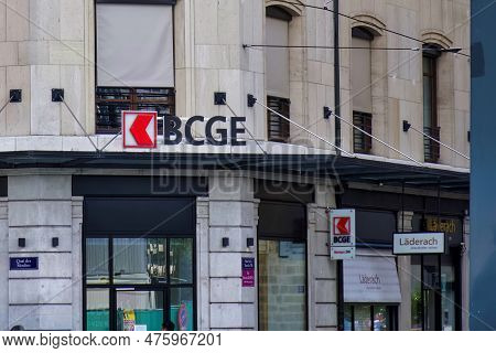 Geneva, Switzerland - 08 September 2022: A Bcge Banque Cantonale De Geneve Office In The Swiss City 