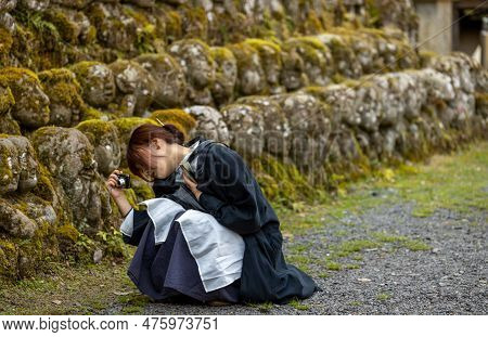 Kyoto, Japan - March 27, 2023: Kawaii Little Buddhas Statues In Otagi Nenbutsu-ji Temple In Kyoto, J