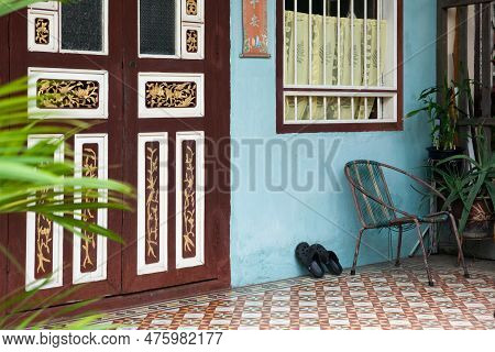 Georgetown, Penang, Malaysia - September 01, 2014: Chinese House At Lebuh Armenia, One Of The Main S