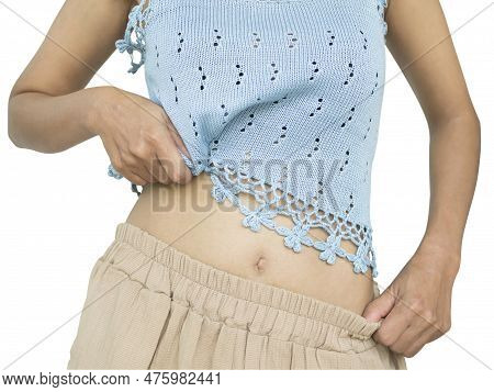 Body Woman Slim Fit Shape After Liposuction Fat,beauty Model Abdomen Diet After Apply Break Down Fat