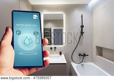 Water Leak Sensor Alert, Smart Water Sensor Can Automatically Shut Off A Solenoid Valve.