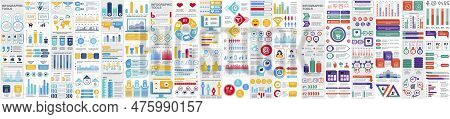 Mega Set Of Infographic Elements Data Visualization Vector Design Template. Can Be Used For Steps, O