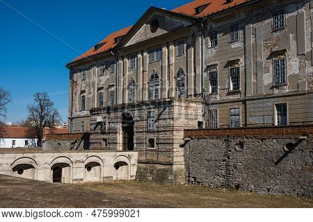 Old Monumental Baroque Classicist Manor House Castle In Small Town Holic In Slovakia