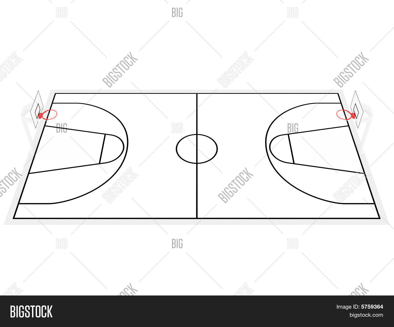 Basketball Court Drawing Side View