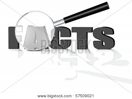 Fact with magnifying glass