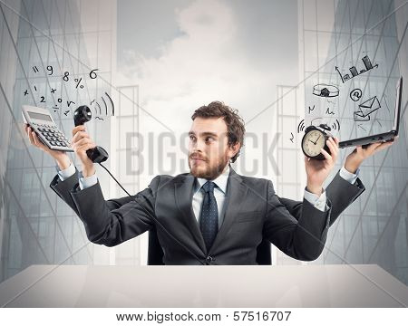 Multitasking Businessman