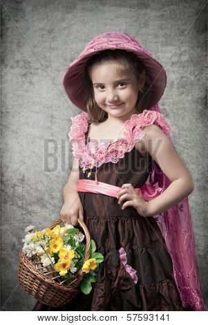 Little Girl With Flowers