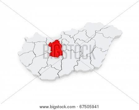 Map of Fejer. Hungary. 3d