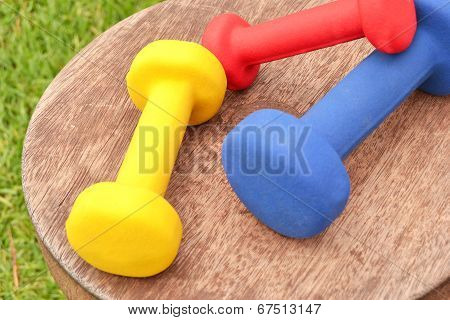 Colored dumbbells