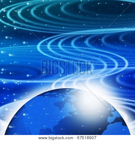 Blye Rippling Background Means Ripples Circles And Earth.