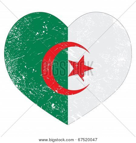 Algeria retro heart shaped flag