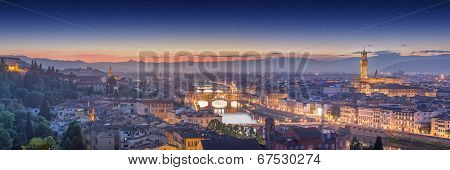 Arno River and Ponte Vecchio at sunset, Florence