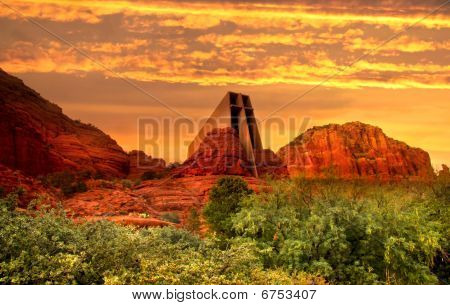 Večerní obloze v Sedona, Arizona