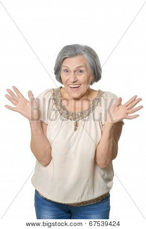 Older woman is happily