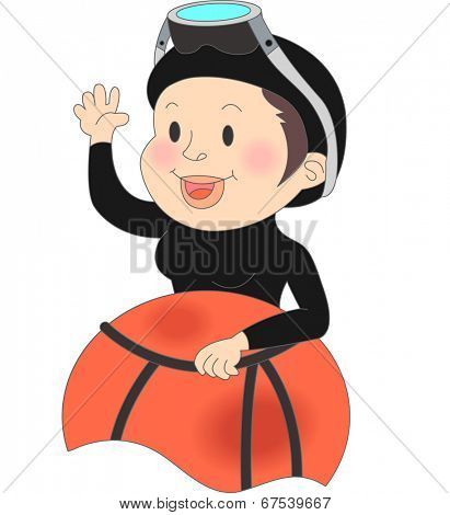 The view of female diver 