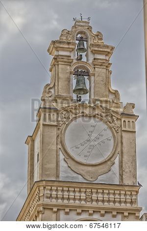 Sundial On The Clock Tower