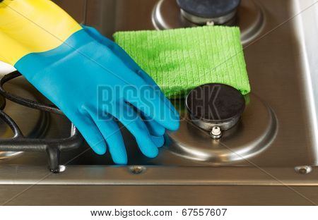 Cleaning Accessories On Top Of Stove Top Range