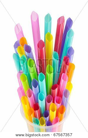 Colored Plastic Drinking Straws