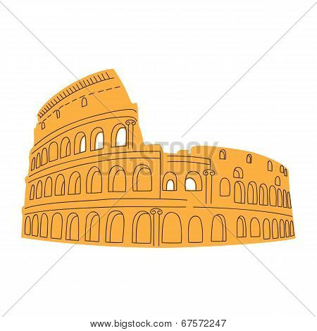 Colosseum isolated on white.