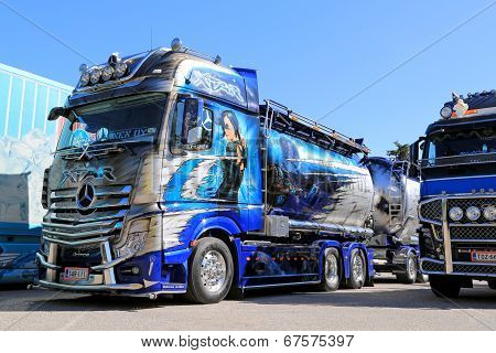 Mercedes-Benz Actros Xtar Tanker Truck In A Show