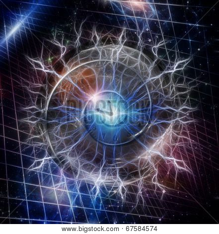 Spiral of time enclosed in crystal sphere Elements of this image furnished by NASA