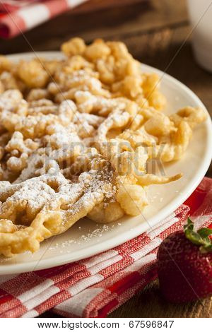 Homemade Funnel Cake With Powdered Sugar