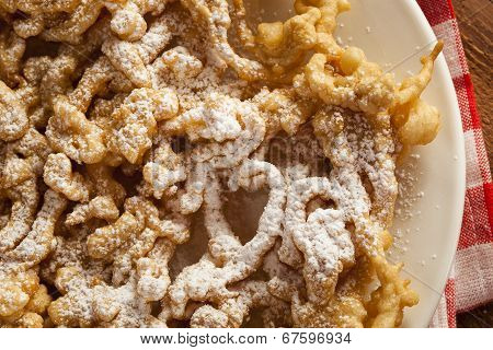 Homemade Funnel Cake With Powdered Sugar