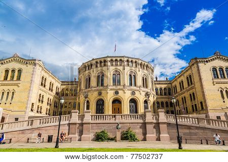 Norwegian Parliament Building In Oslo