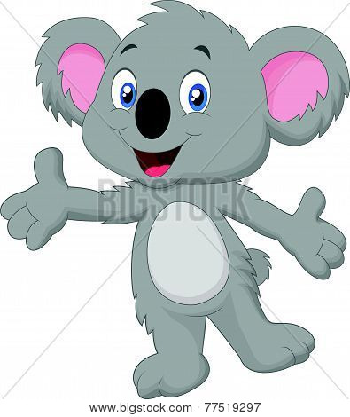 Cute koala cartoon posing