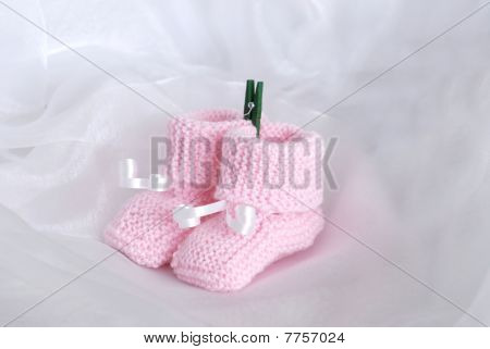 Pink strikket Baby støvletter