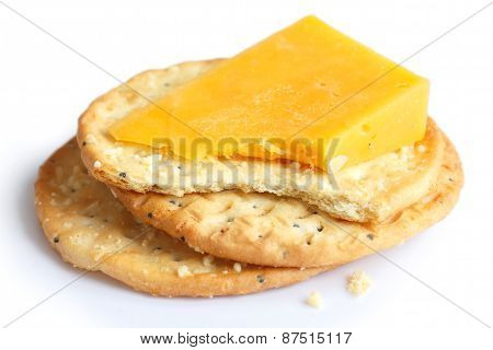 Traditional round cheese crackers.