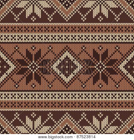 Traditional Fair Isle Pattern. Seamless Knitting Ornament