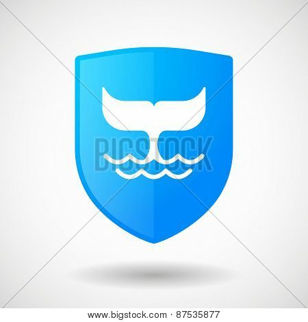 Shield Icon With A Whale Tail