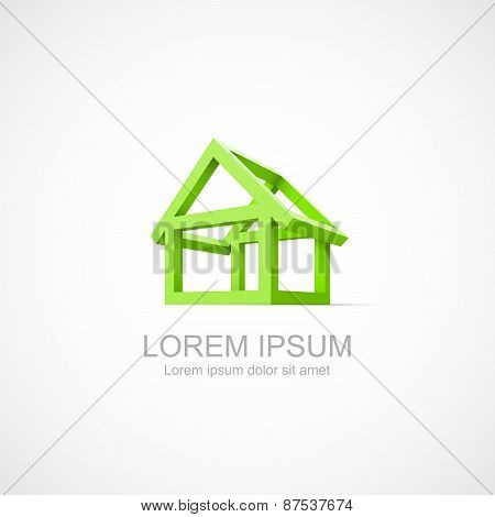 Abstract construction of house