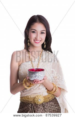 Thai Lady With Songkran Festival Concept