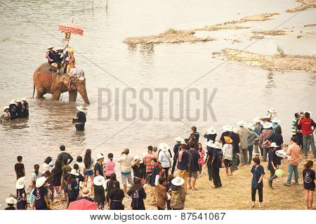 Si Satchanalai Elephant Back Ordination Procession.