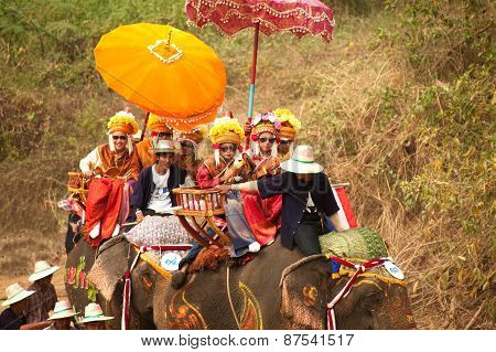 Si Satchanalai Elephant Back Ordination Procession.