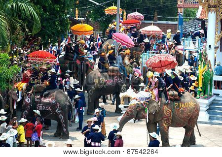 Si Satchanalai Elephant Back Ordination Procession.