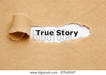 True Story Torn Paper Concept