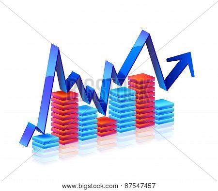 Business Graph with arrow.