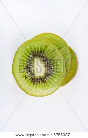 Bird Eye View Of Stack Slice Kiwi Fruit