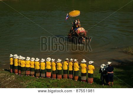 Si Satchanalai Elephant Back Ordination Procession.