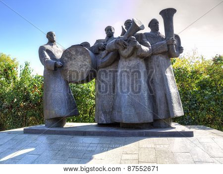 Brass Quartet. Monument. Lipetsk. Russia
