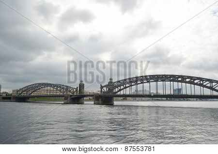 Bridge Peter The Great In St.petersburg.
