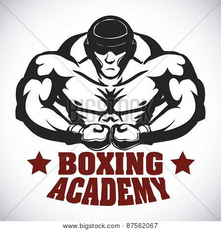 boxing label design vector illustration eps10 graphic