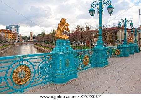 Porsuk River of bridge in Eskisehir